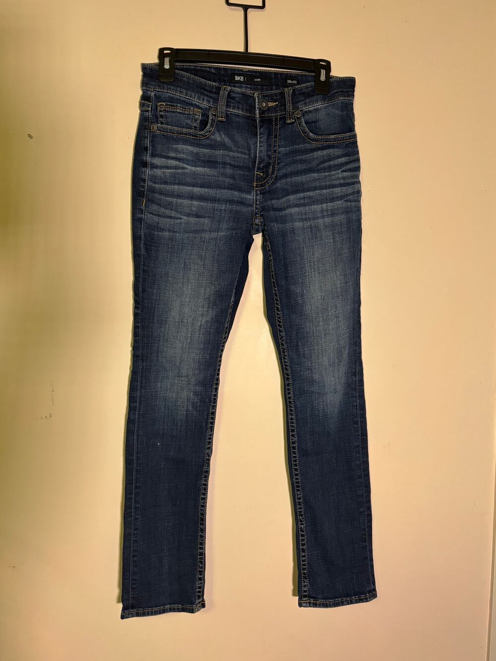 BKE Alec Men’s Skinny Stretch Jeans 29x32 Dark Wash CoolMax Buckle